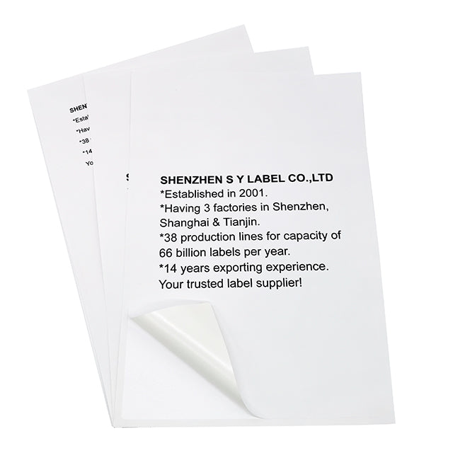 A4 &  Letter Printable Self-Adhesive Label Sheets, Laser & Inkjet Blank Stickers