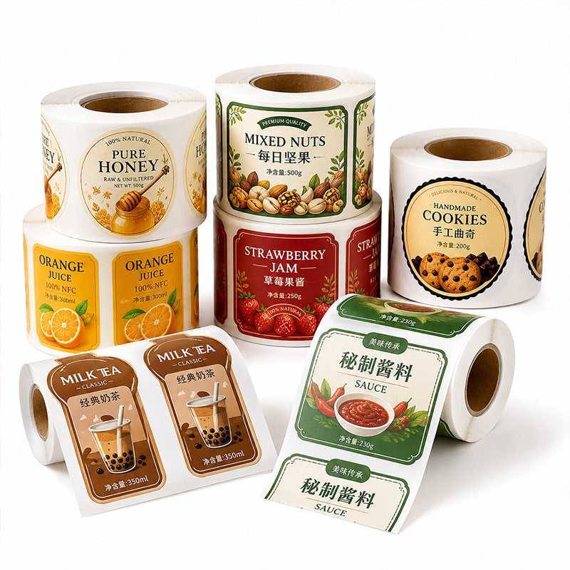 Waterproof Food Labels, Oil Resistant Stickers & Cold Resistant Food Labels for Food Packaging